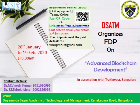 5 Day Workshop on Advanced Blockchain Technology 2020